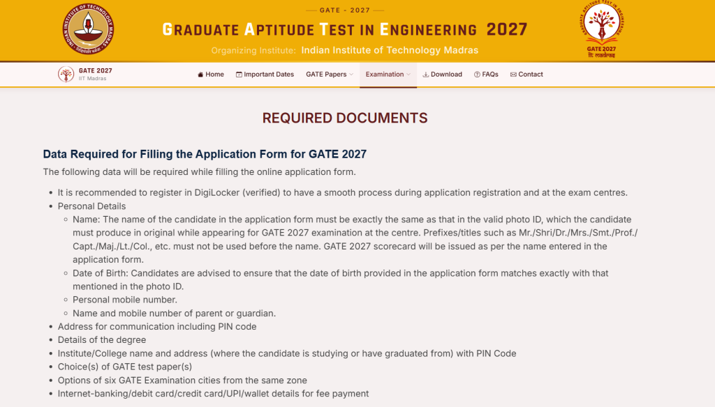 GATE 2027 Application Form: Step-by-Step Registration Guide Before 21 September