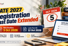 GATE 2027 Registration Last Date Extended: New Deadline, Late Fee & How to Apply GATE 2027 registration last date extended to 5 October 2026, with late fee registration available until 12 October 2026, by Gate At Zeal Indore.