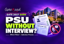 Which PSU Recruit Through GATE Without Interview: GATE 2027 Guide GATE 2027 thumbnail asking “PSU without interview?” with application documents, a GATE scorecard and Gate At Zeal logo.