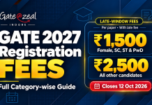 GATE 2027 Registration Fees: Full Category-wise Guide GATE 2027 late registration fees: ₹1,500 for female, SC, ST and PwD candidates, and ₹2,500 for others, closing 12 October 2026.